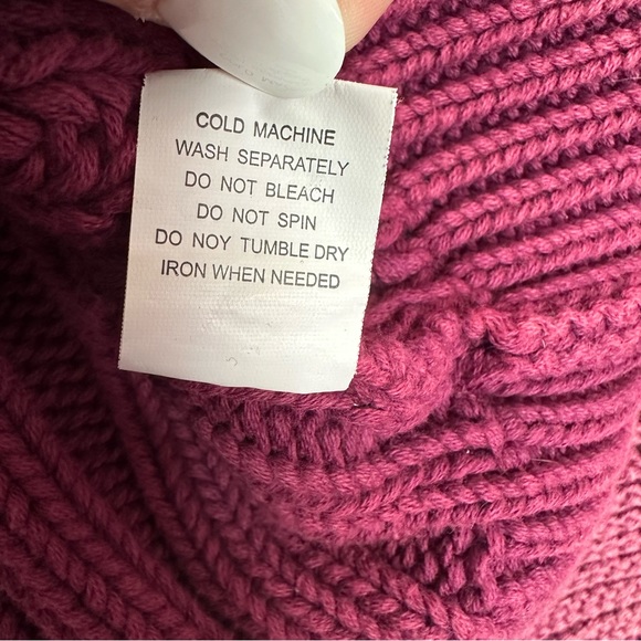 Bohme OLYMPE CABLE-KNIT SWEATER IN MAGENTA size XS - Picture 10 of 10